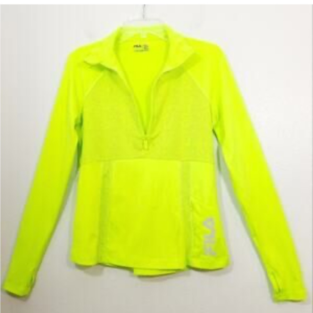 Fila Yellow Athletic Jacket Lightweight Reflective size large